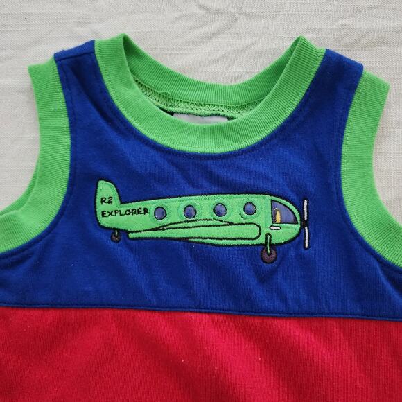 Vintage Airplane Color Block Romper 6-9 months - Picture 2 of 5